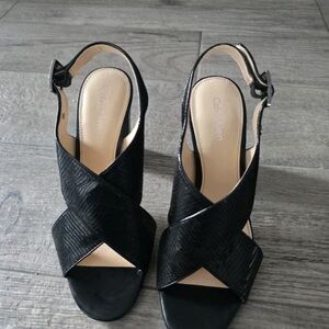 Calvin Klein Black Criss-Cross Sandals